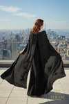 Boat Neck Crepe Gown with Cape Sleeves - 261M6687