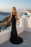 Sweetheart Scuba Sheath Gown with Slit - 261P6076