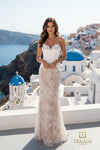 Sweetheart Mikado & Lace Corset Sheath Gown - 261P6096