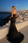 Sweetheart Sequin Jersey Mermaid Gown with Slit - 261P6160