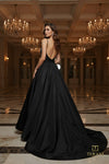 Soft V-Neck Tafetta High-Low Ballgown - 261P6172