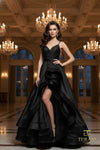 Soft V-Neck Tafetta High-Low Ballgown - 261P6172