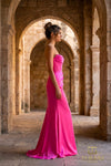 Straight Neck Satin Column Gown - 261P6217