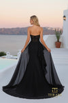 Sweetheart Mikado & Lace Fit & Flare Gown with Slit - 261P6261