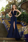 Low V-Neck Mikado Mermaid Gown with Slit - 261P6624