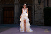 Deep Sweetheart Printed Chiffon Tiered High-Low Ballgown - 261P6673