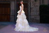 Deep Sweetheart Printed Chiffon Tiered High-Low Ballgown - 261P6673