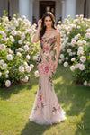 Scoop Neck Tulle & Embroidered Mermaid Gown - 261P6677