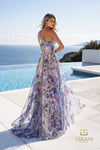 Asymmetric One-Shoulder Printed Chiffon A-Line Gown - 261P6696