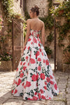 Sweetheart Printed Satin A-Line Gown - 261P6705