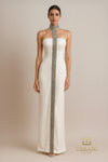 Strapless Scuba Sheath Gown with Slit - 261E6119
