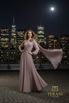 One-Shoulder Chiffon A-Line Gown with Long Sleeve - 261E6206