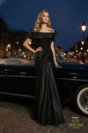 Off-Shoulder Crepe Back Satin Mermaid Gown - 261E6235