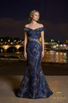 Off-Shoulder Jacquard Trumpet Gown - 261E6252
