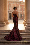 Straight Neck Shimmer Jacquard Mermaid Gown - 261E6259