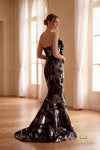 Straight Neck Shimmer Jacquard Mermaid Gown - 261E6259