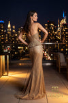 Sweetheart Fishnet Column Gown with Peplum - 261E6570