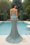Sweetheart Fishnet Column Gown with Peplum - 261E6570