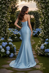 Straight Neck Stretch Mikado Mermaid Gown - 261E6698