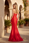 Straight Neck Stretch Mikado Mermaid Gown - 261E6698