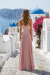 Straight Neck Chiffon & Crepe A-Line Gown - 261E6736
