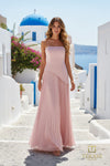Straight Neck Chiffon & Crepe A-Line Gown - 261E6736