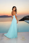 Straight Neck Chiffon & Crepe A-Line Gown - 261E6736