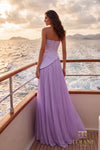 Straight Neck Chiffon & Crepe A-Line Gown - 261E6736