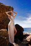 261GL6024 - Bodycon Long Gold Dress