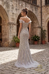 Off-Shoulder Beaded Tulle Mermaid Gown - 261GL6373