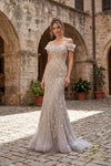 Off-Shoulder Beaded Tulle Mermaid Gown - 261GL6373