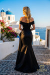 Off-Shoulder Stretch Mikado A-Line Gown - 261M6431