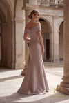 Off-Shoulder Stretch Mikado A-Line Gown - 261M6431