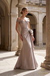 Off-Shoulder Stretch Mikado A-Line Gown - 261M6431