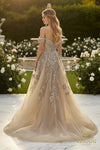 Off-Shoulder Beaded Tulle A-Line Gown - 261M6435