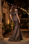 Sweetheart Metallic Jacquard Mermaid Gown with Cap Sleeves - 261M6449