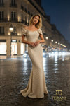 Sweetheart Metallic Jacquard Mermaid Gown with Cap Sleeves - 261M6449