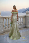 Off-Shoulder Jacquard Column Gown - 261M6451