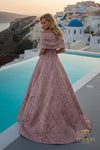 Off-Shoulder Jacquard A-Line Ballgown with Shawl Sleeves - 261M6453