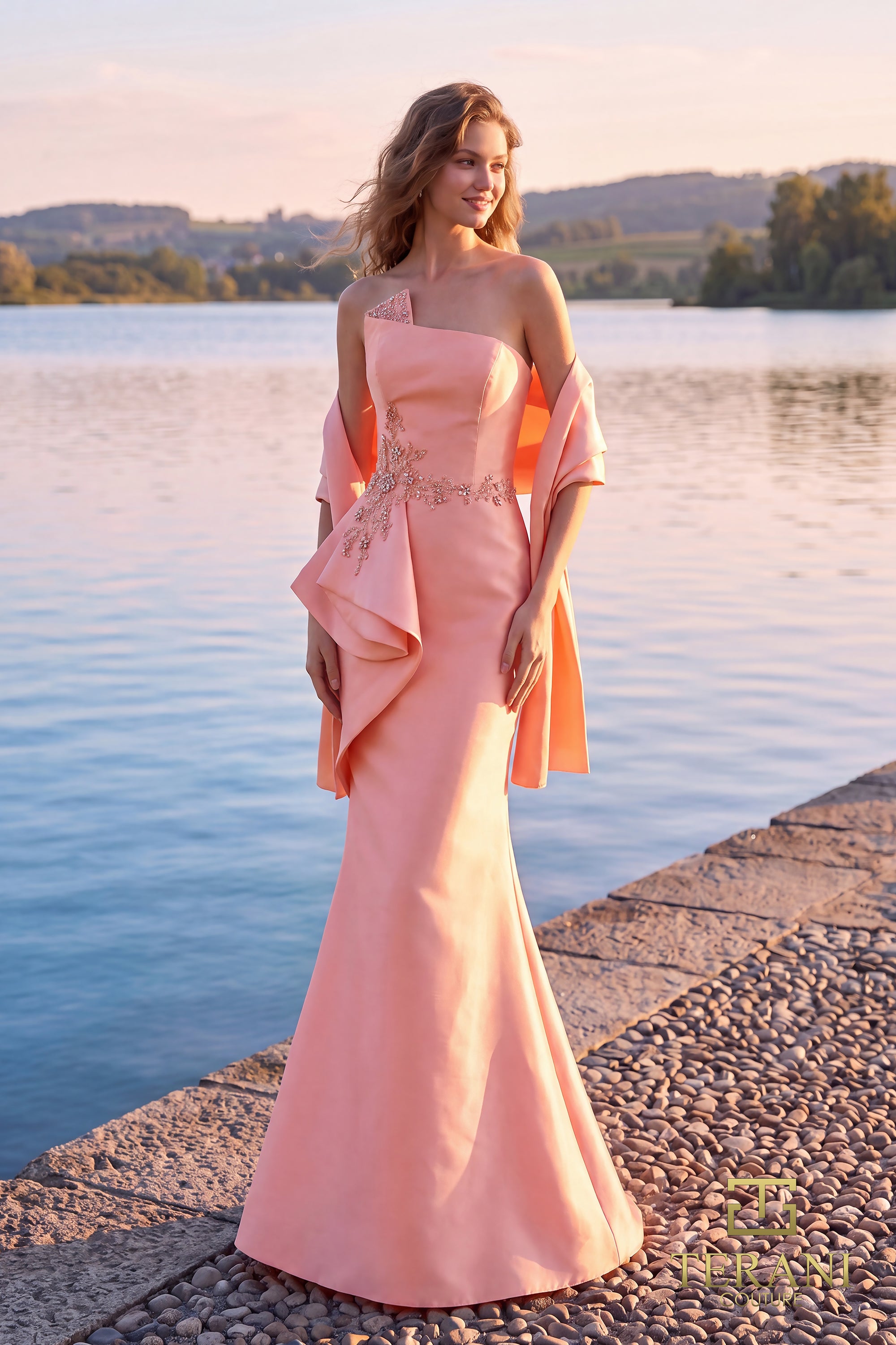Asymmetric One-Shoulder Mikado Mermaid Gown - 261M6462