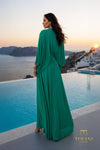 Deep V Georgette A-Line Gown with Slit - 261M6716