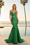 Straight Neck Mikado Mermaid Gown with Central Cutout - 261P6075