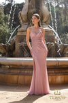 Sweetheart Fishnet Sheath Gown with Slit - 261P6079