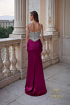 Deep V-Neck Satin Mermaid Gown - 261P6103