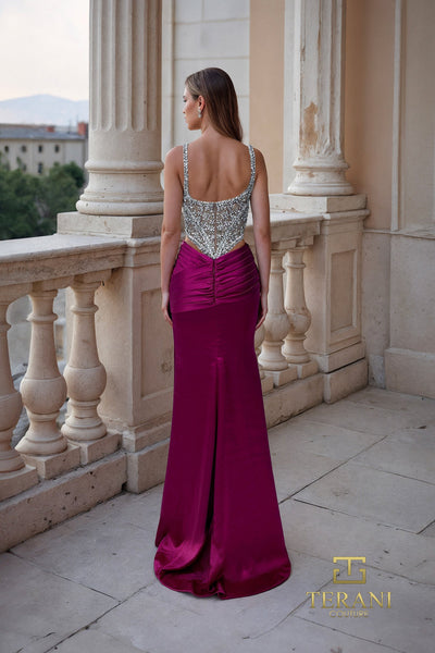 Deep V-Neck Satin Mermaid Gown - 261P6103