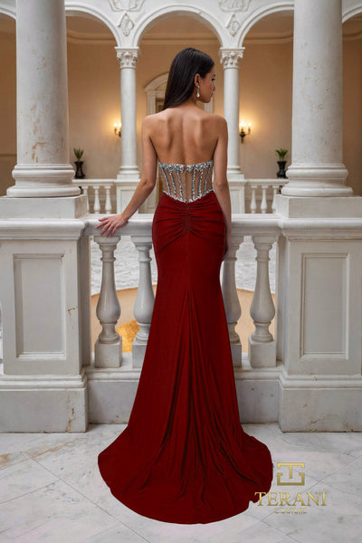 Sweetheart Satin Mermaid Gown with Slit - 261P6115