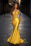 Halter Neck Slinky Jersey Corset Sheath Gown - 261P6137