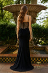 Sweetheart Scuba Corset Mermaid Gown with Slit - 261P6198
