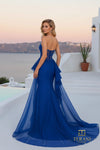 Sweetheart Mikado & Lace Fit & Flare Gown with Slit - 261P6261