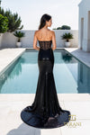 Sweetheart Tulle Corset Sheath Gown with Slit - 261P6604